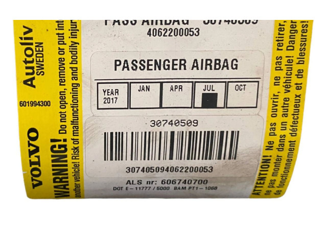 Подушка безопасности пассажира 30740509, 606740700   Volvo V70
