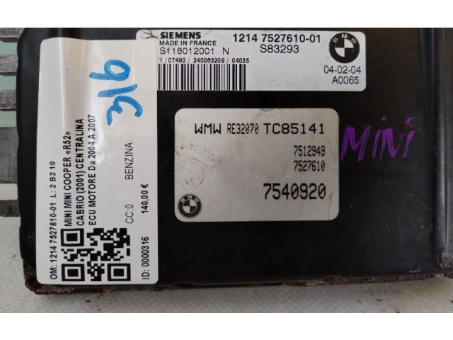 Řídící jednotka 12147527610-01, 12147527610-01   Mini One - Cooper R50 - 53 2004