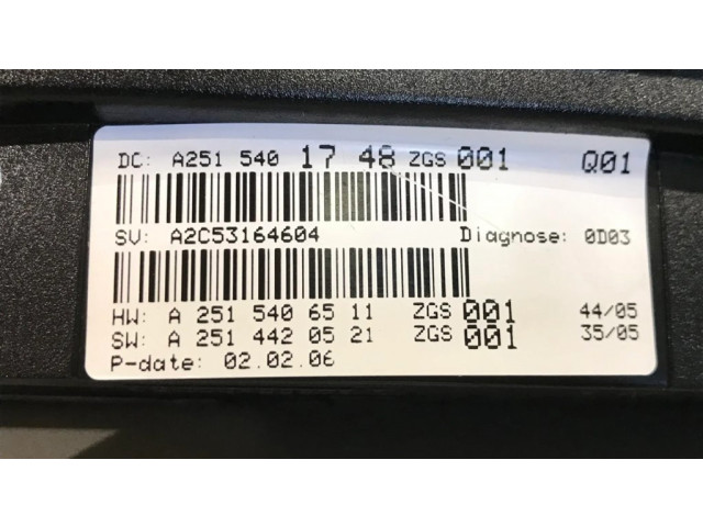 Панель приборов A2515401748, A2C53168071   Mercedes-Benz R W251       