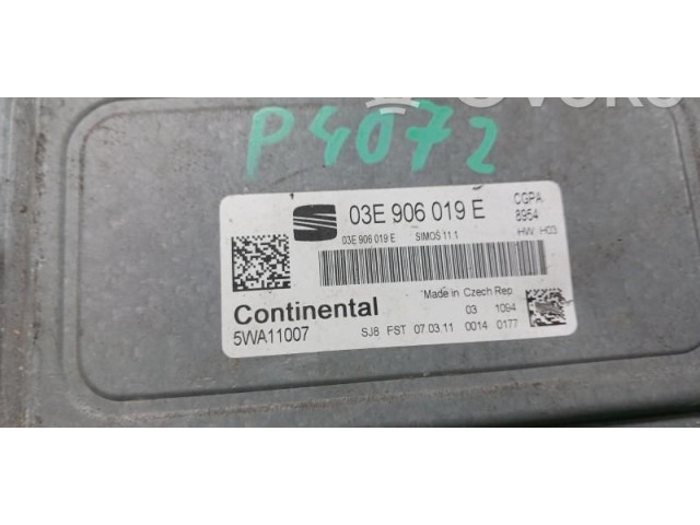 Блок управления двигателем ECU 03E906019E, 5WA11007.   Seat Ibiza IV (6J,6P)