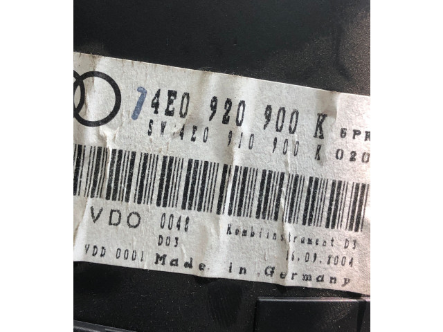 Přístrojová deska Audi A8 S8 D3 4E 2004 4F0920900K, 4E0910900A