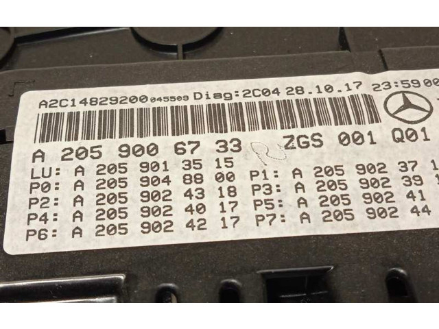 Přístrojová deska Mercedes-Benz GLC X253 C253 2018 A2059006733, A2C14829200