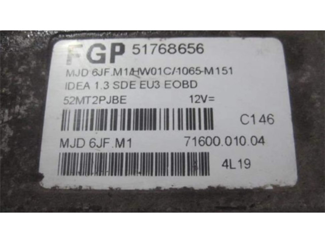 Блок управления двигателя 51768656 Fiat Idea