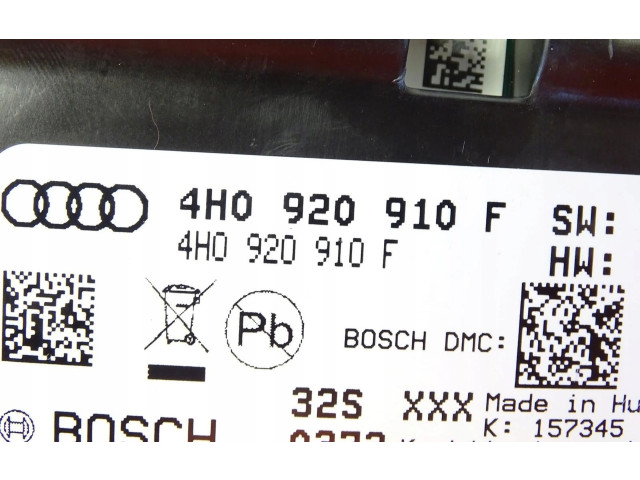 Přístrojová deska  Audi A8 S8 D4 4H 2013 4H0920910F  