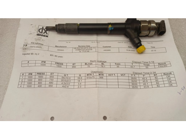 Vstřikovač 2367009140, 236700R020 Toyota Corolla Verso AR10 pro naftový motor 2.2 2ADFTV