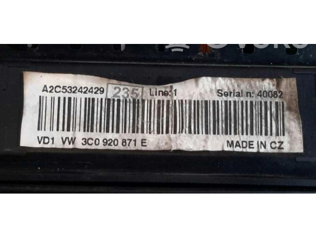 Přístrojová deska Volkswagen Passat Alltrack 2008 3C0920871E