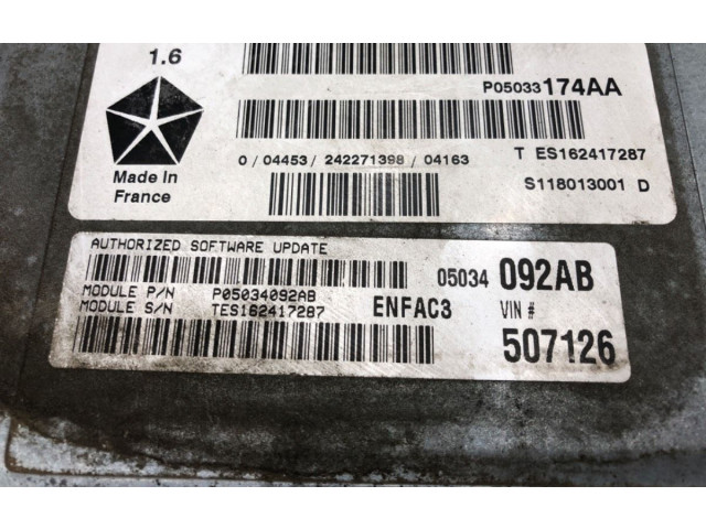 Блок управления двигателем Блок управления 05034092AB   Chrysler PT Cruiser