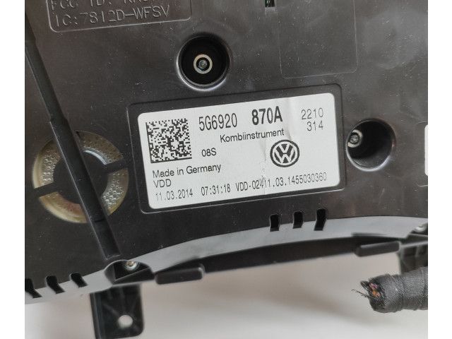 Geschwindigkeitsmesser Cockpit 5G6920870A, A2C85272700 Volkswagen Golf VII