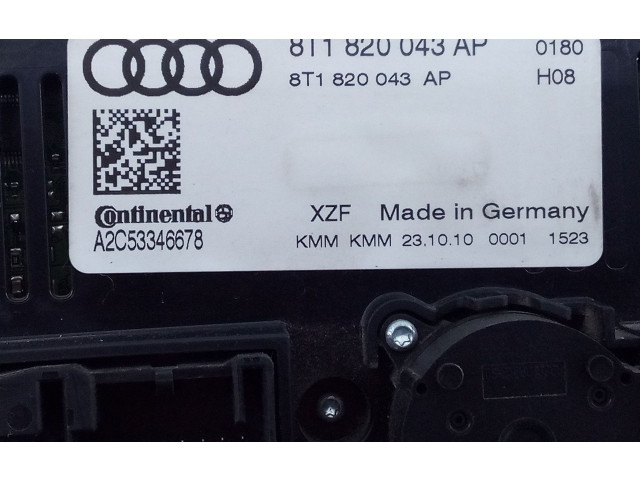 Блок управления климат-контролем 8T1820043AP, A2C53346678   Audi A5 Sportback 8TA