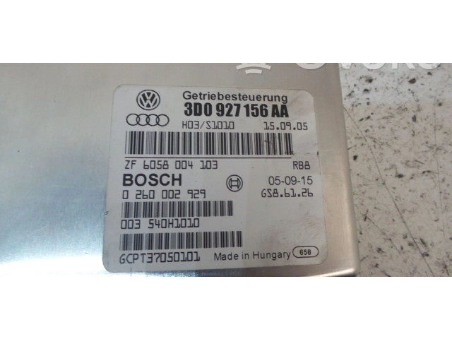 Блок управления коробкой передач 3D0927156AA, 0260002929 Volkswagen Phaeton