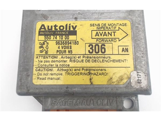 Блок подушек безопасности (550741000), (9636894180)   Peugeot 306