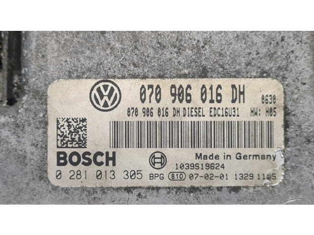 Řídící jednotka 070906016DH, 0281013305   Volkswagen Touareg I 2009