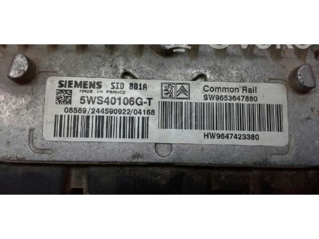 Блок управления двигателя 5WS40106GT, SW9653647880 Citroen Xsara