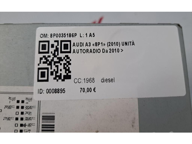 Турбина Радио/ проигрыватель CD/DVD / навигация Audi A3 S3 8P  8P0035186P, 8P0035186P         