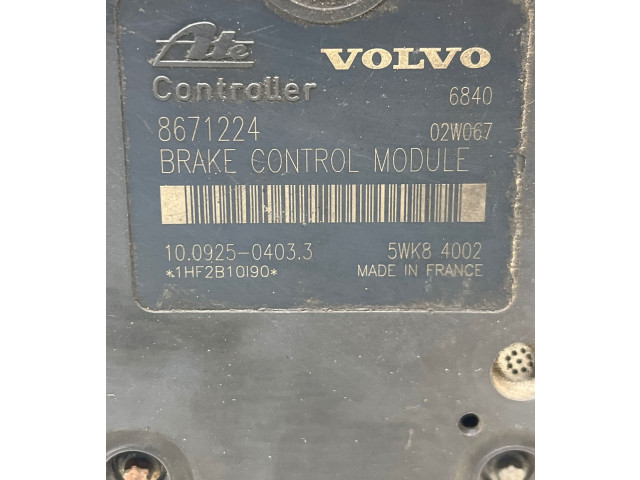 Блок АБС 8671224, 10092504033 Volvo V70 2000 - 2004 года