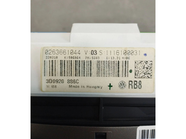 Панель приборов 3D0920886C   Volkswagen Phaeton       