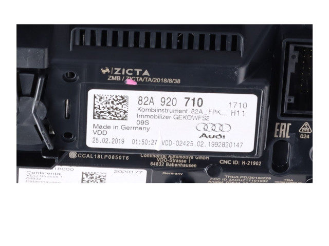 Спидометр (приборный щиток) 82A920710   Audi A1