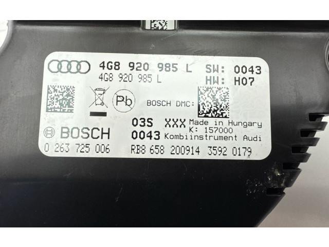 Панель приборов 4G8920985L, 4G8920985L Audi A6 C7