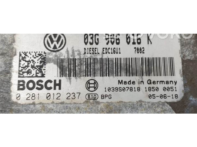 Блок управления двигателя 0281012237 Skoda Octavia Mk2 (1Z)