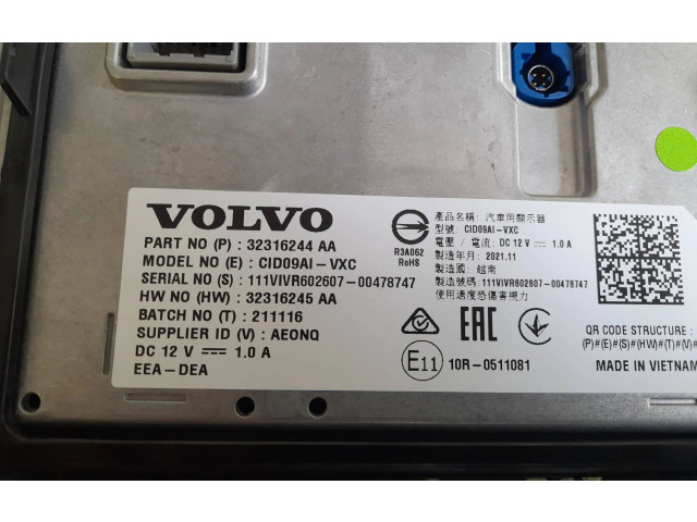 Дисплей 32316245AA, CID09A1VXC Volvo XC60