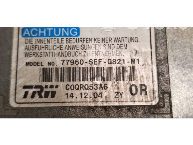 Блок подушек безопасности 77960SEFG821M1 Honda Accord