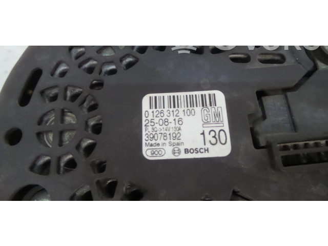 Генератор 39078192, 0126312002 Vauxhall Astra K