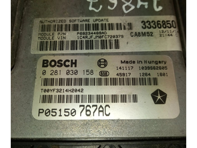 Блок управления двигателя 0281030158, 0281030158 Jeep Grand Cherokee