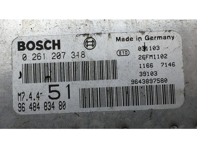 Блок управления двигателя 0261207318, 9648483480 Citroen Xsara Picasso