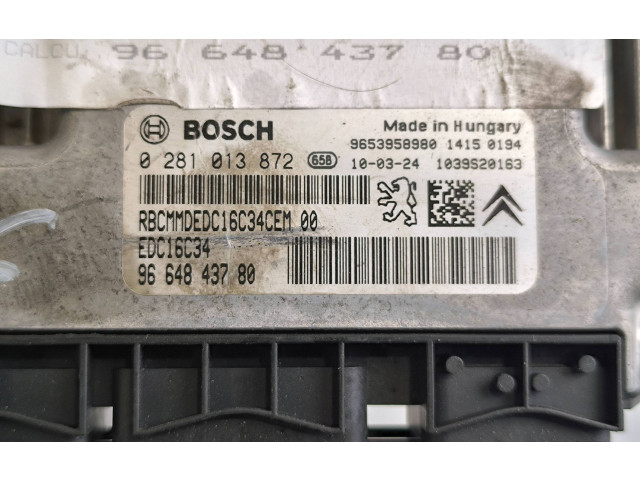 Řídící jednotka 9653958980, 0281013872 Peugeot 307 2006