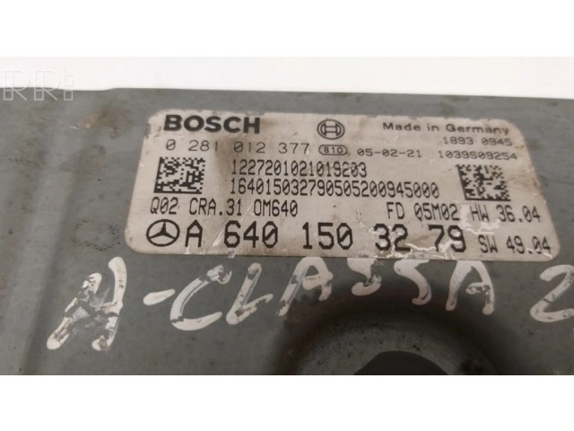 Блок управления двигателя A6401503279, 0281012377 Mercedes-Benz A W169