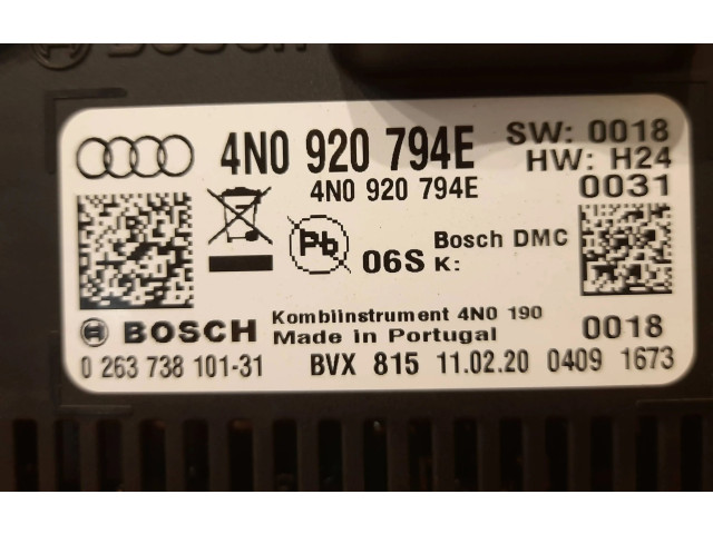 Přístrojová deska Audi A8 S8 D5 2017 4N0920794E, 4N0920794E