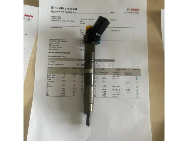 Vstřikovač A6540700187 Mercedes-Benz E W213 pro naftový motor 2.2
