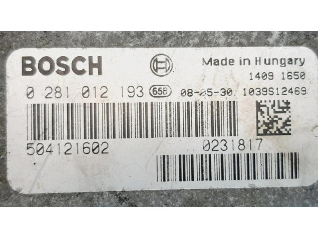 Блок управления двигателя 0281012193, 504121602   Iveco Daily 35 - 40.10