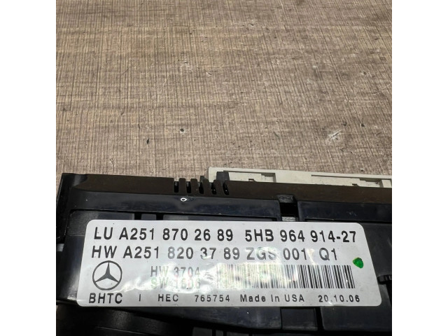 Блок управления климат-контролем A2518203789, 5HB96491427 Mercedes-Benz R W251