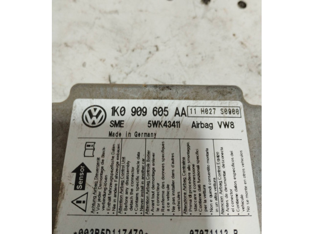 Блок подушек безопасности 1K0909605AA, 5WK43411 Skoda Octavia Mk2 (1Z)