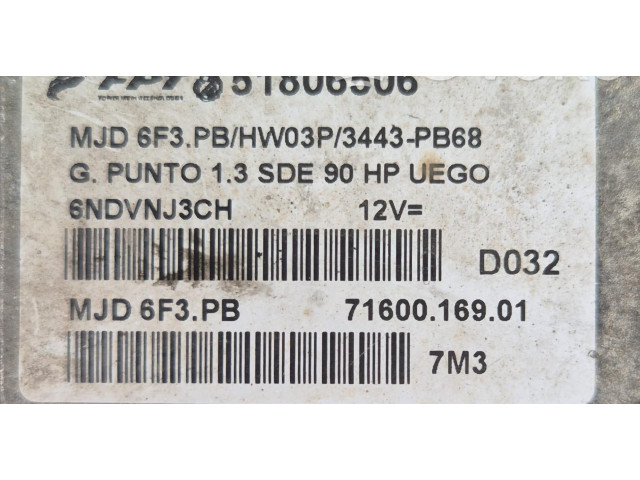 Комплект блоков управления 199A3000 Fiat Grande Punto