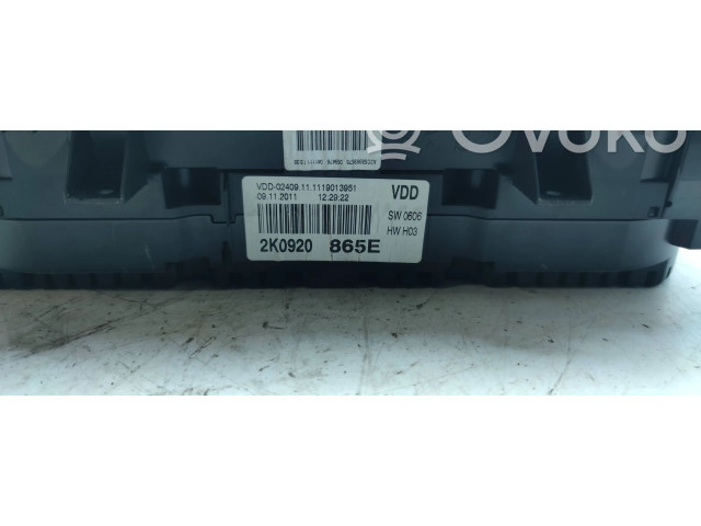 Přístrojová deska  Volkswagen Caddy 2011 2K0920865E  