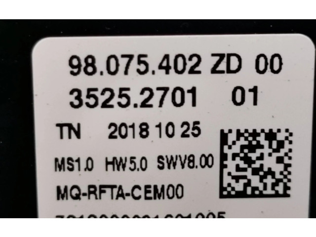 Блок управления климат-контролем 98075402ZD, 20181025   Opel Combo E