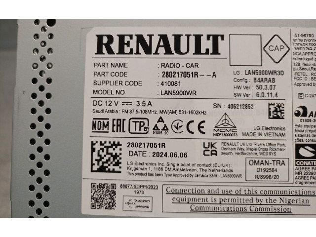 Дисплей 280217051R, 280217051R Dacia Sandero III