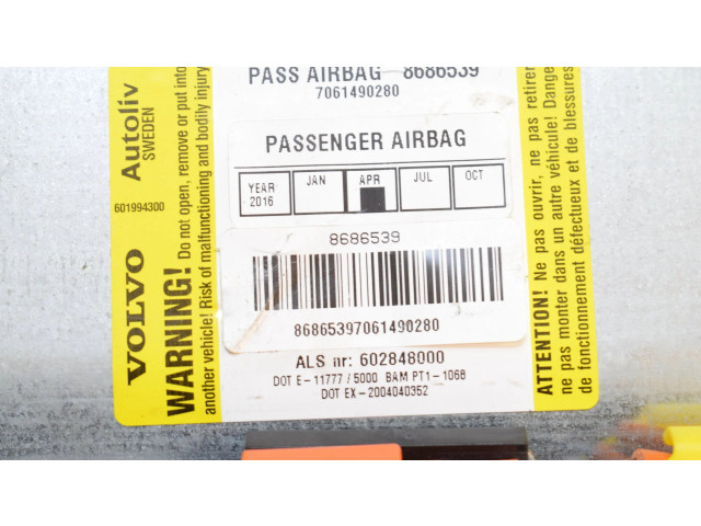 Подушка безопасности пассажира 8686539, 602848000   Volvo XC90