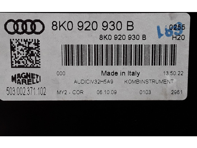 Přístrojová deska Audi A4 S4 B8 8K 2009 8K0920930B
