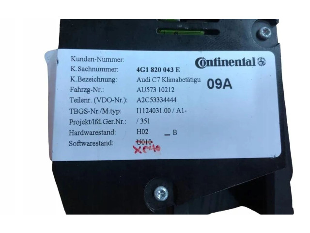 Блок управления климат-контролем 4G1820043E   Audi A7 S7 4G