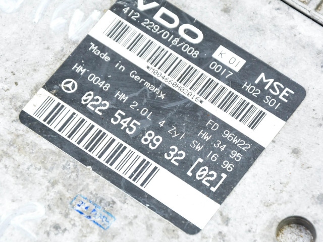 Řídící jednotka 0225458932 Mercedes-Benz SLK R170 1996