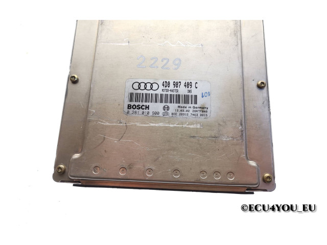 Блок управления двигателя 4D0907409C, 0281010900   Audi A8 S8 D2 4D