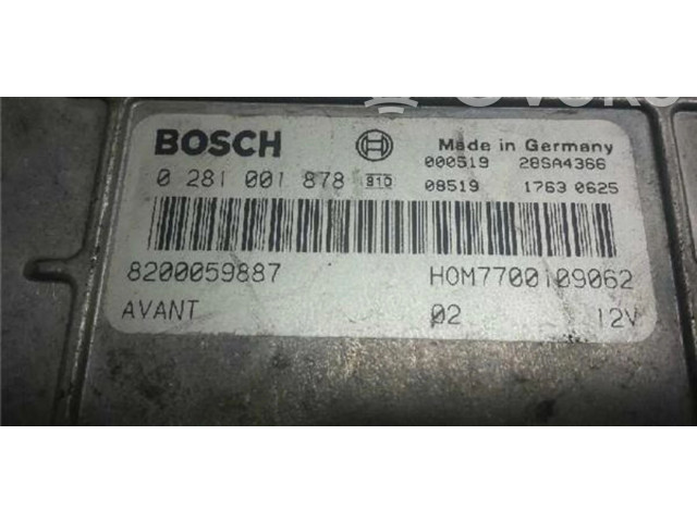 Блок управления 0281001878, 8200059887   Renault Clio II