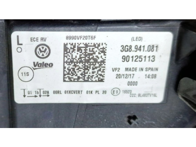 Přední světlo levé 3G8941081, 8V0907399B Volkswagen Arteon 2017