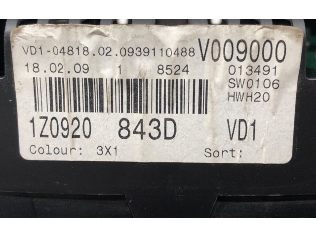 Панель приборов 1Z0920843D Skoda Octavia Mk2 (1Z)