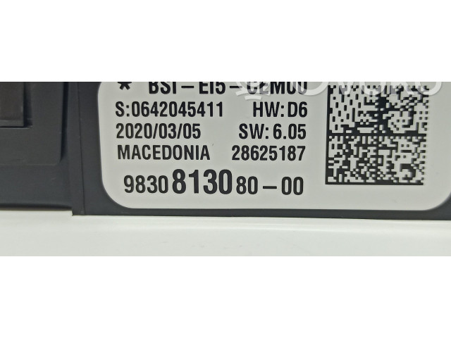 Pojistková skříňka Řídící jednotka BSM 9830813080, 1638000380 Peugeot 508 2020