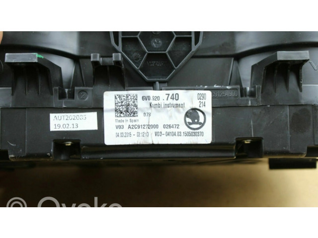Панель приборов 6V0920740 Skoda Fabia Mk2 (5J)