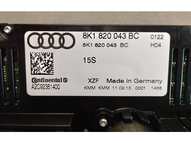 Блок управления климат-контролем 8K1820043BC Audi A5 Sportback 8TA